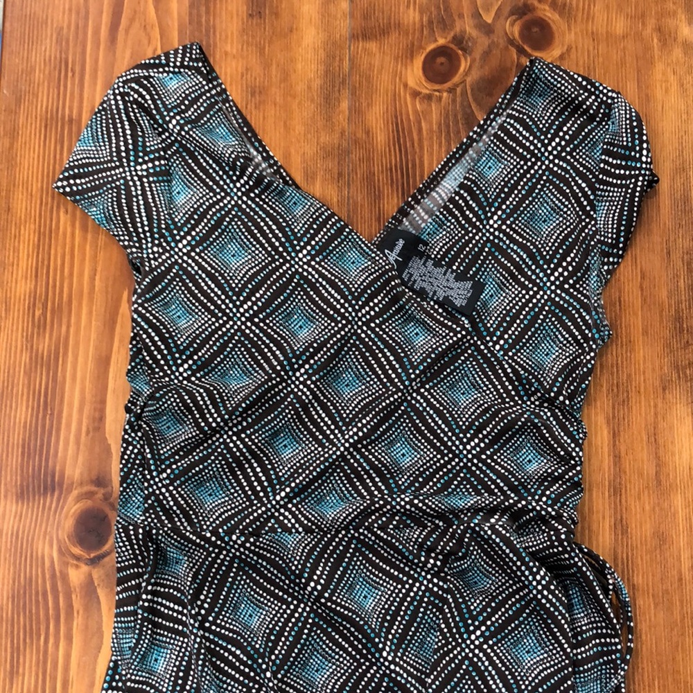 Brown and blue dress